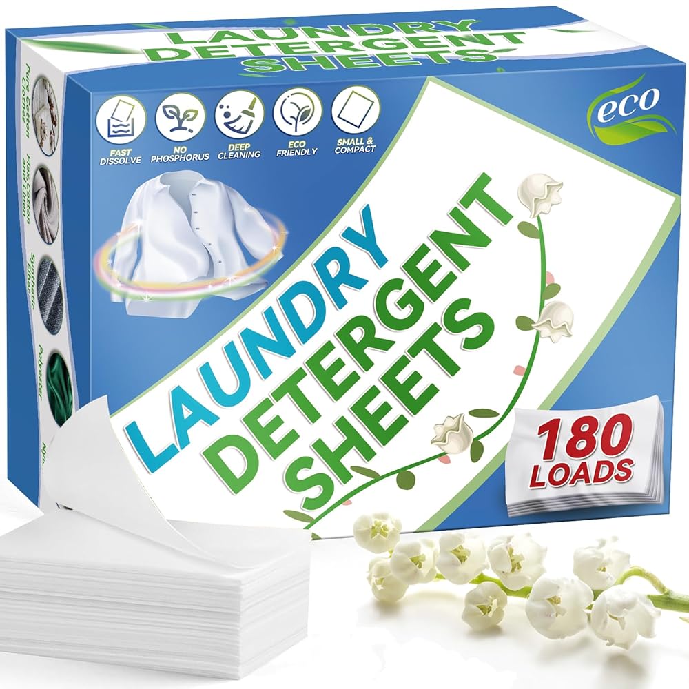 180 A great deal of Eco-Pleasant Laundry Detergent Sheets, Hypoallergenic Compact System, Stain-Preventing Cleaning soap Sheets for HE Machines and Hand Washing at Dwelling