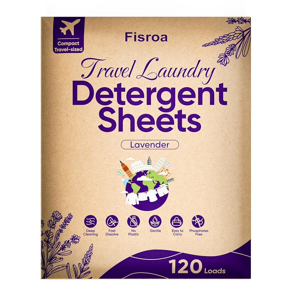 Eco-Pleasant Journey Laundry Detergent Sheets – 120 A great deal of Plastic-Free Lavender Strips by Fisroa for Garments Washing