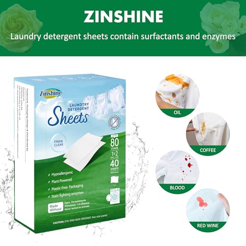 Eco-Pleasant Laundry Detergent Sheets - Hypoallergenic and Scent-Free, Ultimate for Accommodations, Dorms, Journey, Tenting, and House Use, As much as 160 Hundreds (Pack...)