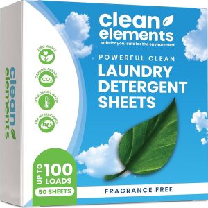 Perfume-Free Laundry Detergent Sheets (50 Sheets, 100 Masses) – Eco-Pleasant Clear Breeze, Non-Poisonous and Protected for Folks, Liquidless Journey Washing Provides