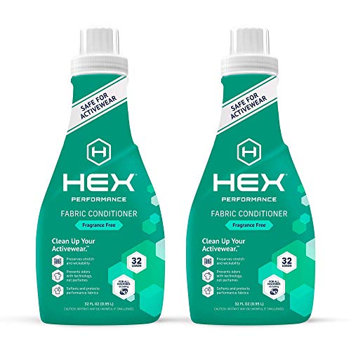 HEX Efficiency Laundry Detergent and Cloth Conditioner Bundle, Unscented, (4 Bottles) - Tailor-made for Activewear, Light on Delicate Pores and skin, Eco-Pleasant, Concentrated Formulation