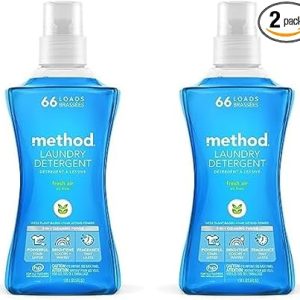 Methodology Liquid Laundry Detergent, Recent Air Scent, 66 Hundreds, Biodegradable and Plant-Based mostly Stain Remover, 53.5 Fl Oz (Set of two)