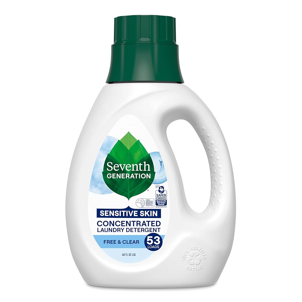 Seventh Technology 40 oz Concentrated Liquid Laundry Detergent – Free & Clear, Perfume-Free