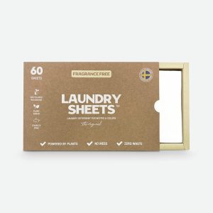 As much as 120 Masses – Swedish-Made – 60 Sheets – Authentic Laundry Detergent Sheets – Perfume-Free – Plastic-Free – Eco-Pleasant