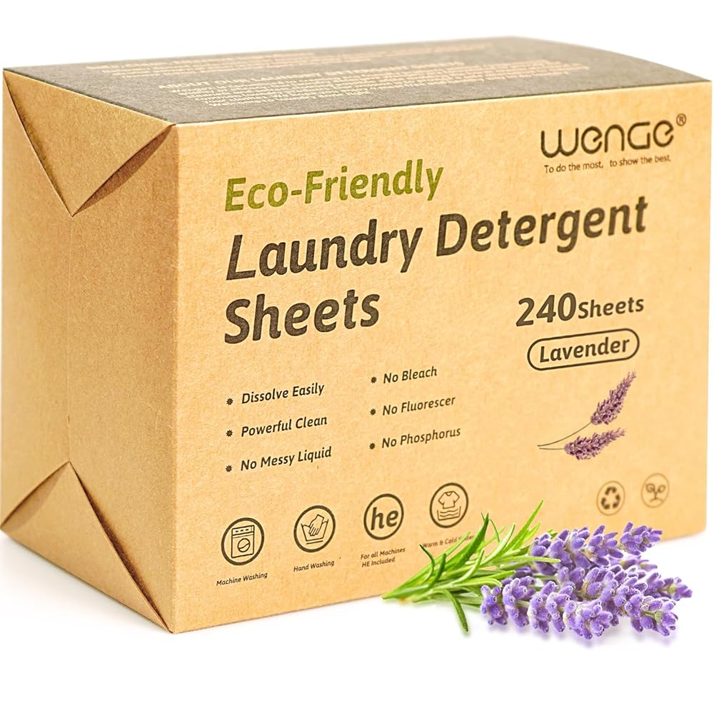 Wenge Eco-Pleasant Laundry Detergent Sheets – 240 Sheets, Plastic-Free Hypoallergenic Liquidless Laundry Resolution for Residence, Dorm, Journey, and Tenting